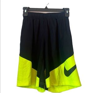 Boys’ Nike Athletic Dri Fit Black and Yellow Athletic Shorts